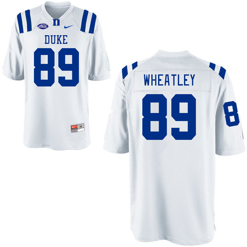 Men #89 Jared Wheatley Duke Blue Devils College Football Jerseys Stitched-White